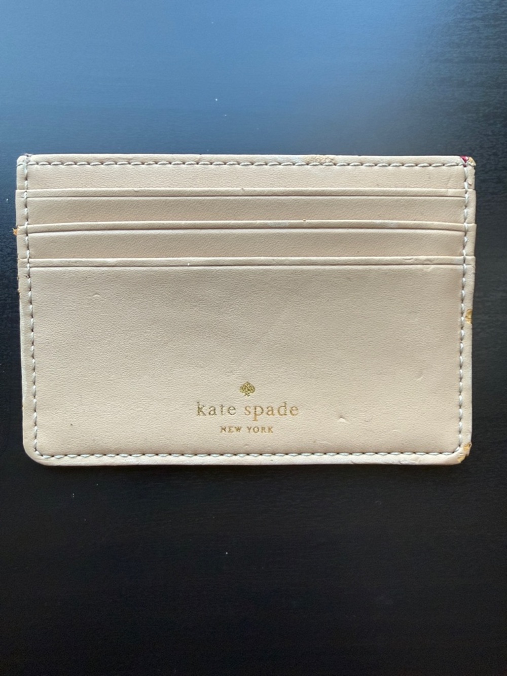 kate spade Red Leather Card Case with Gold Plaque - Picture 9 of 14